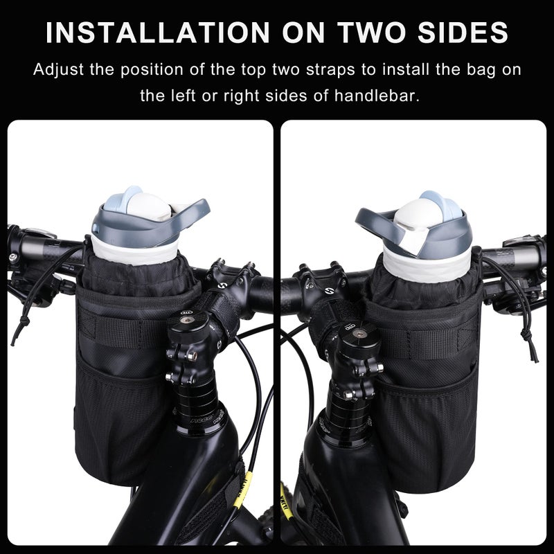 Rhinowalk Bike Handlebar Water Bottle Bag Drink Cup Holder Bicycle Front Insulated Stem Bag - Image 4
